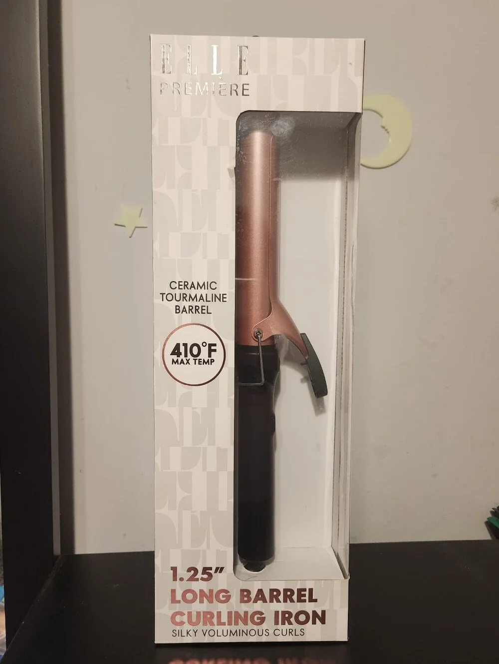 Elle Première Rose Gold and Black Long Barrel Curling Iron